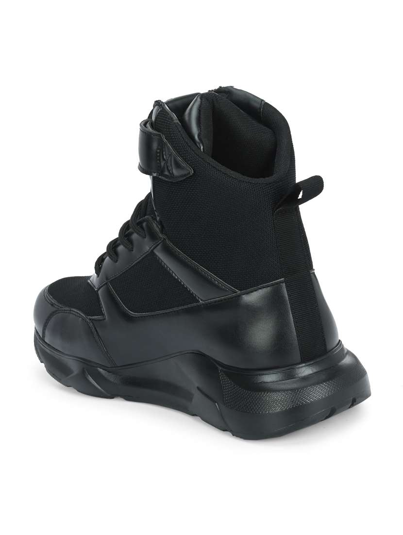 men black high neck sneakers - 20811877 - Standard Image - 4