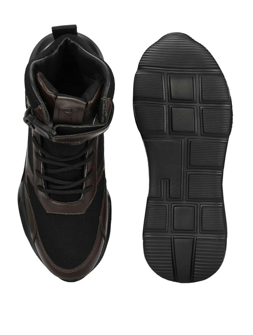 men brown high neck sneakers - 20811878 - Standard Image - 6