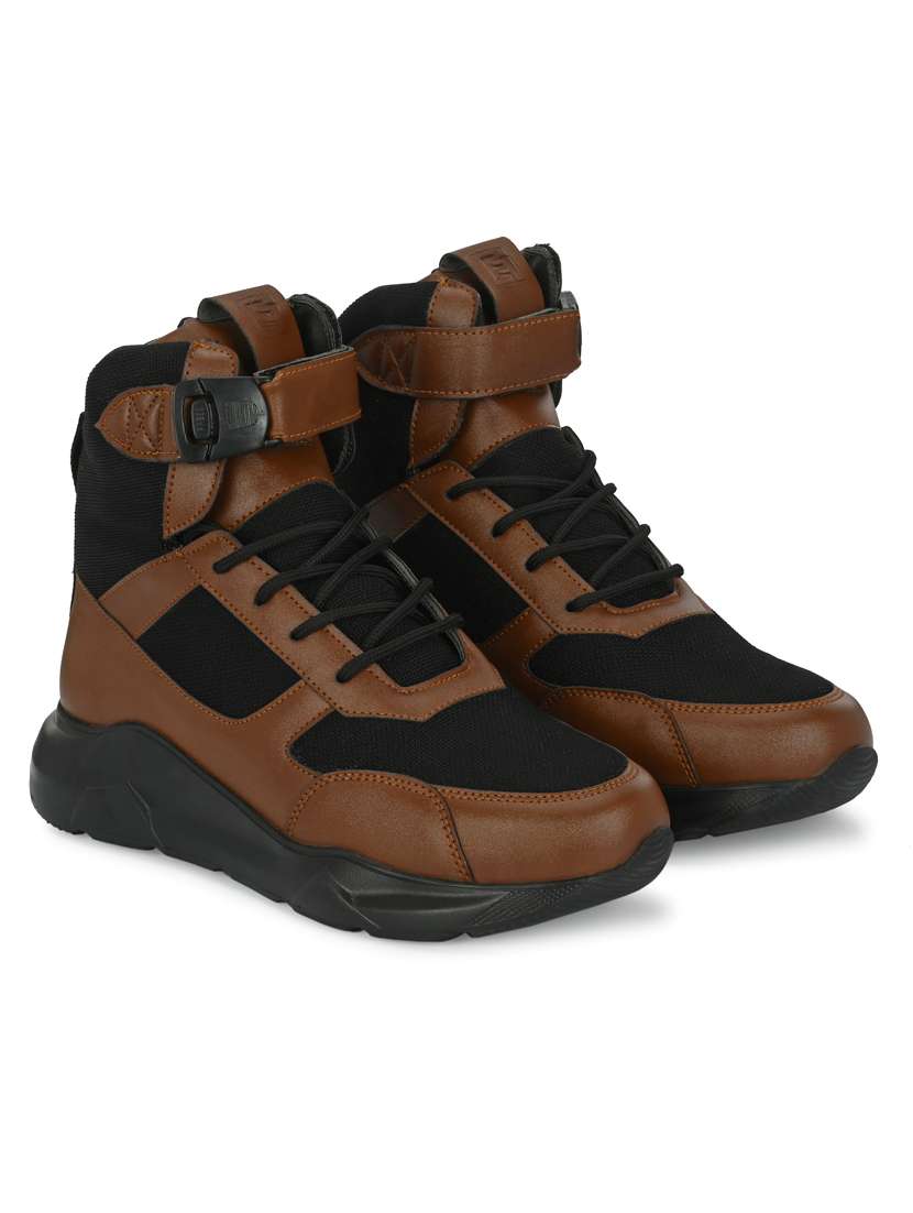 men black high neck sneakers - 20811880 -  Standard Image - 1