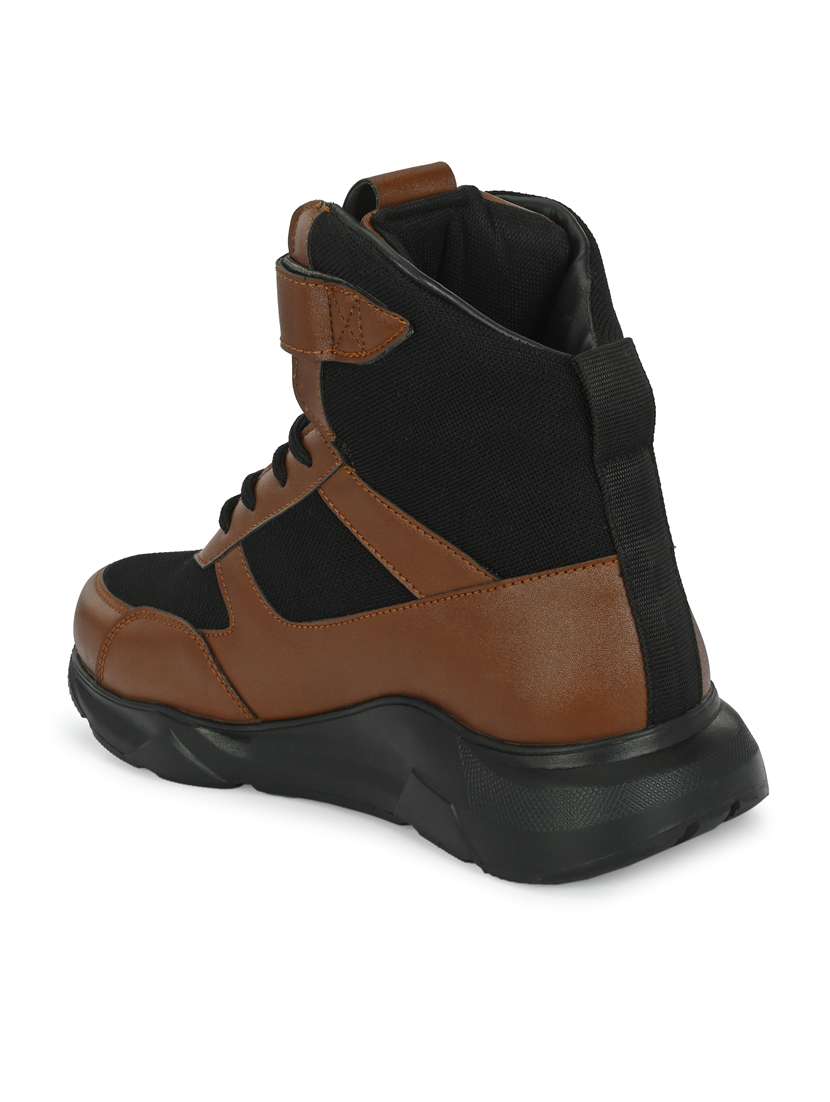 men black high neck sneakers - 20811880 - Standard Image - 4