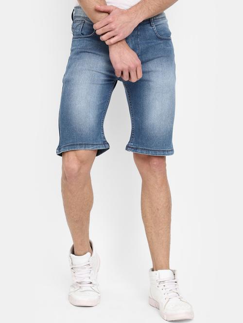 men mid rise denim bermuda - 20813236 - Standard Image - 0