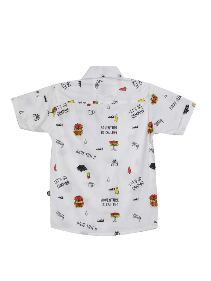 boys white quirky printed shirt - 20814013 -  Standard Image - 1