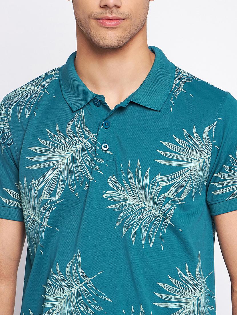 teal polyester all over print tshirt - 20814381 - Standard Image - 4