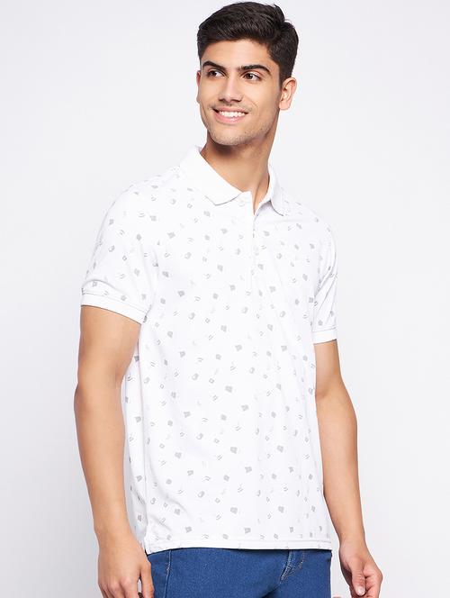 white polyester all over print tshirt - 20814389 -  Standard Image - 0