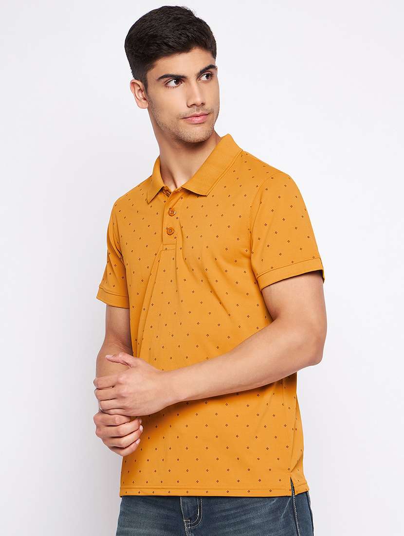 men printed short sleeve regular fit polo t-shirt
