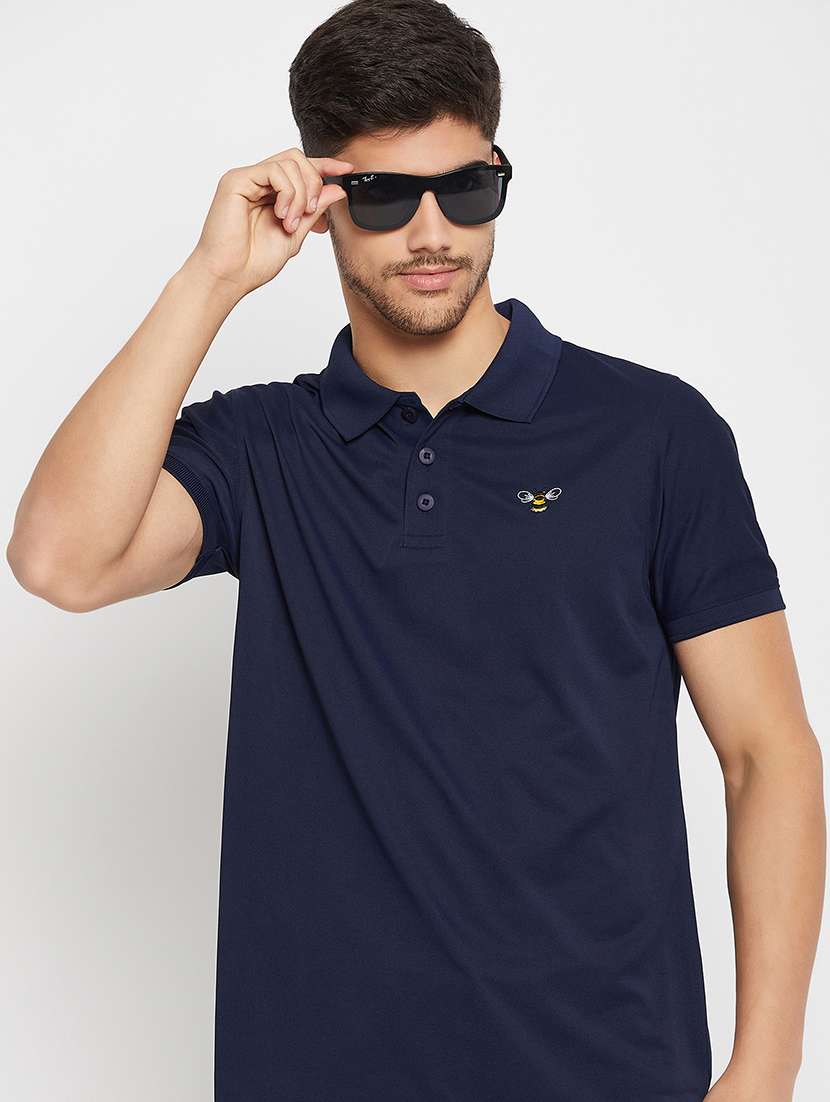 navy blue polyester plain tshirt - 20814412 -  Standard Image - 1