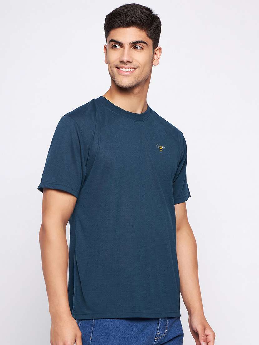 men solid short sleeve regular fit t-shirt