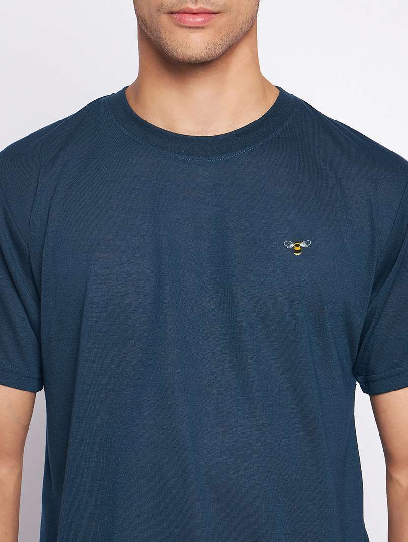 navy blue polyester plain tshirt - 20814446 - Standard Image - 4