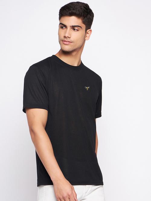 black polyester plain tshirt - 20814448 - Standard Image - 0