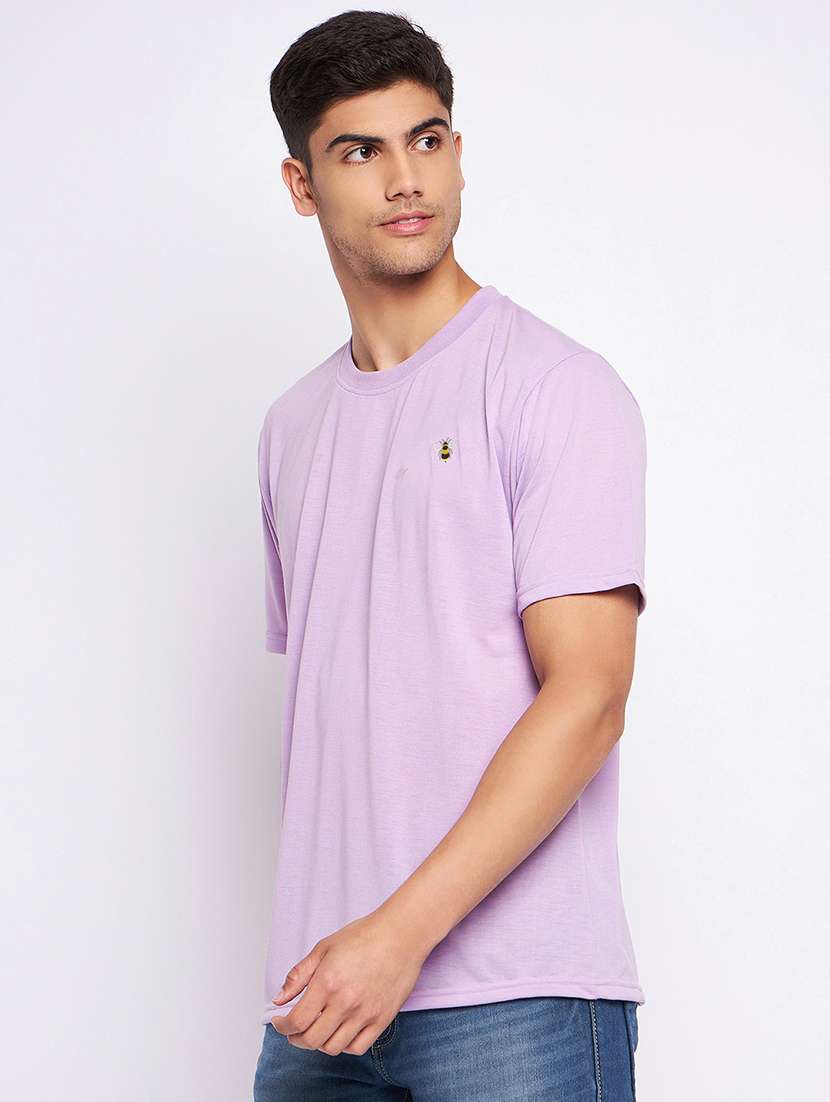lavender polyester plain tshirt