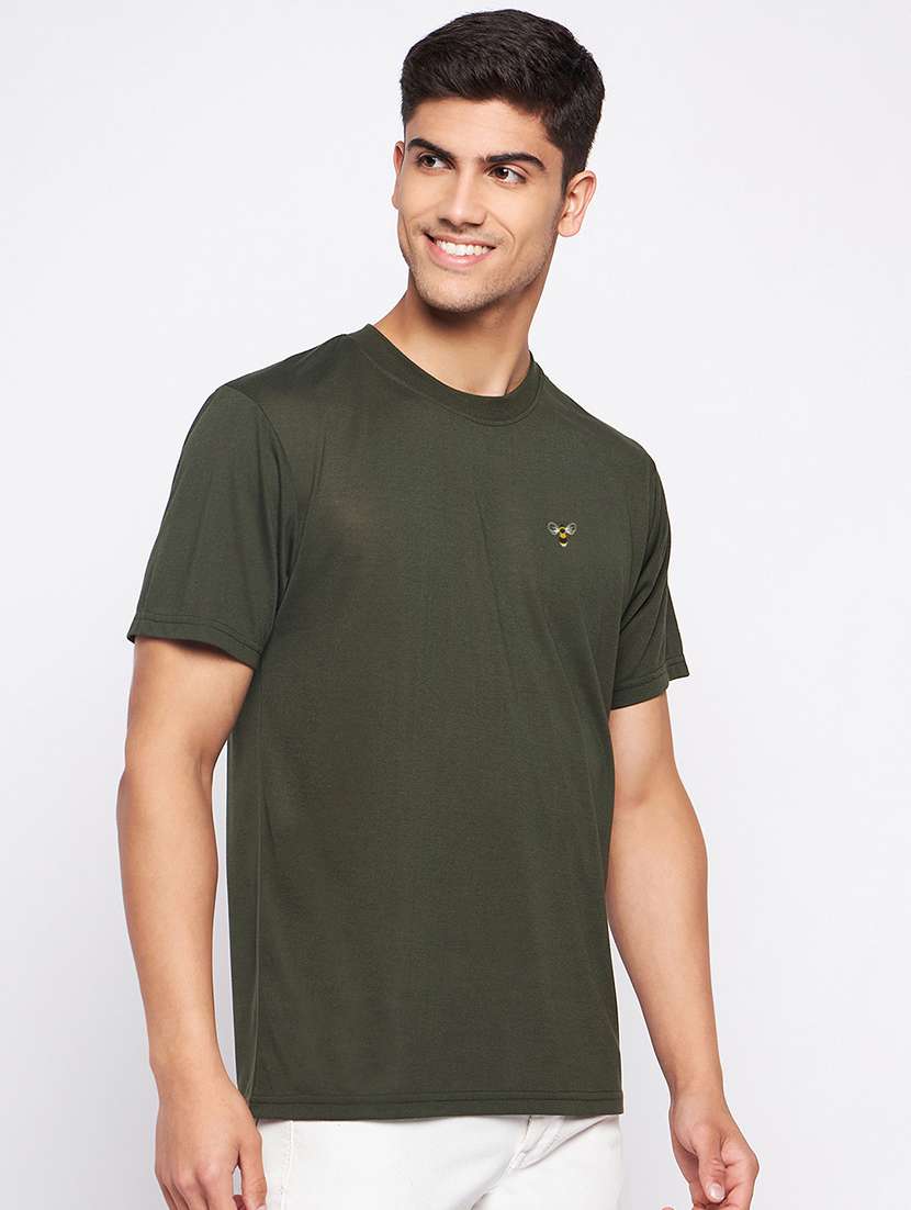 men solid short sleeve regular fit t-shirt