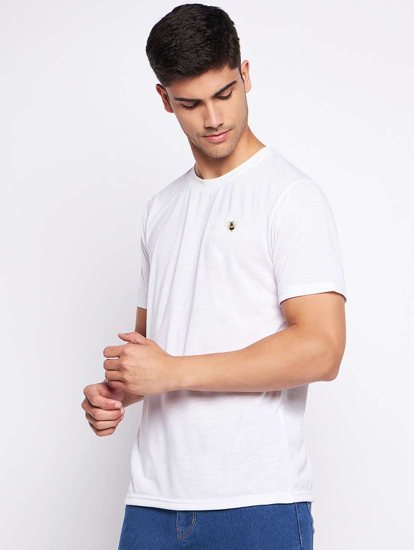 men solid short sleeve regular fit t-shirt