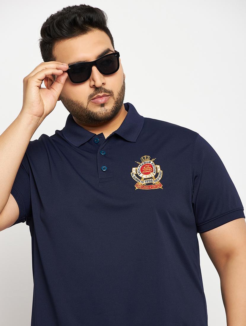 navy blue polyester plain tshirt - 20814500 -  Standard Image - 1