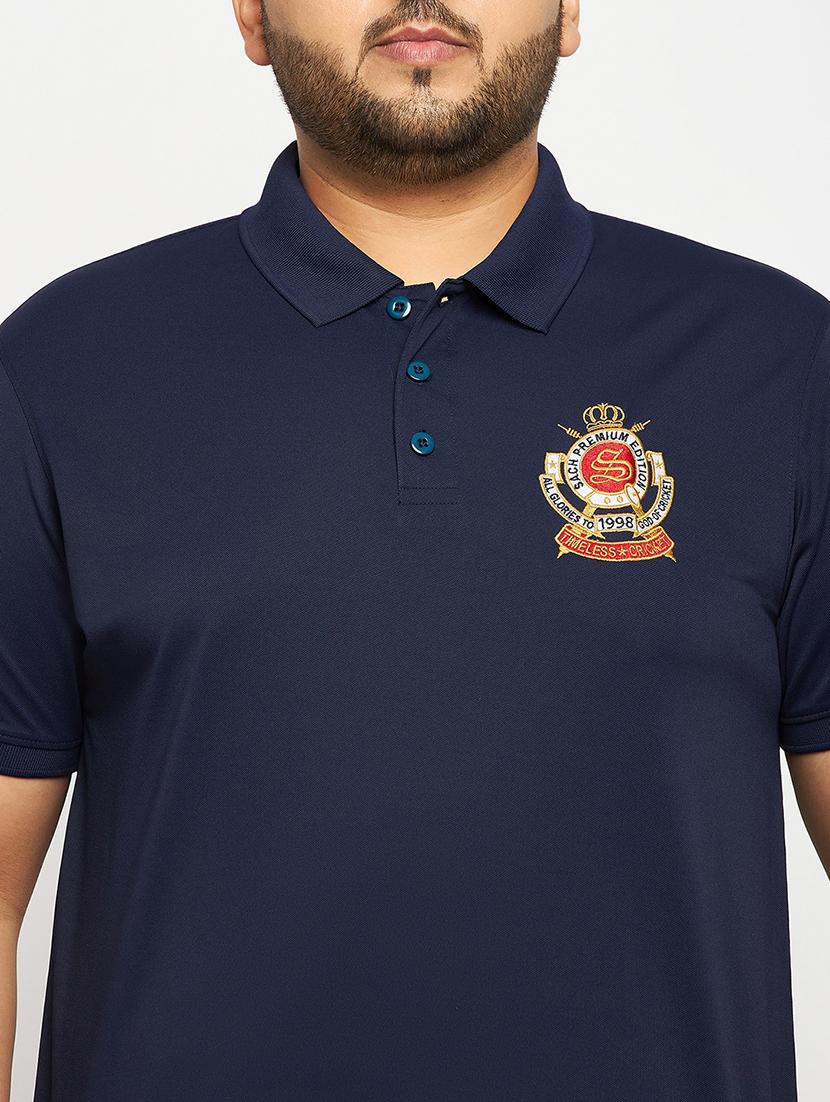 navy blue polyester plain tshirt - 20814500 - Standard Image - 4
