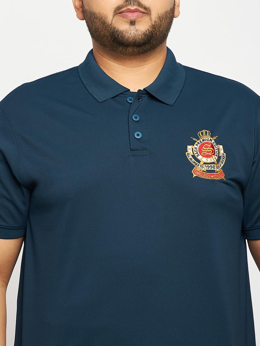 navy blue polyester plain tshirt - 20814501 - Standard Image - 4