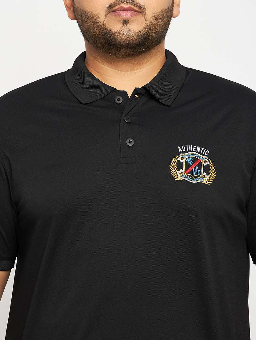 black polyester plain polo tshirt - 20814503 -  Standard Image - 4