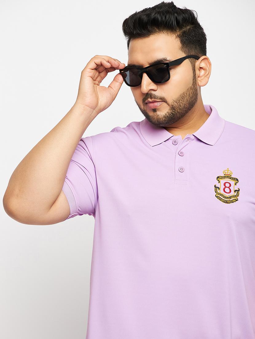 men solid plus size polo neck t-shirt - 20814506 - Standard Image - 1