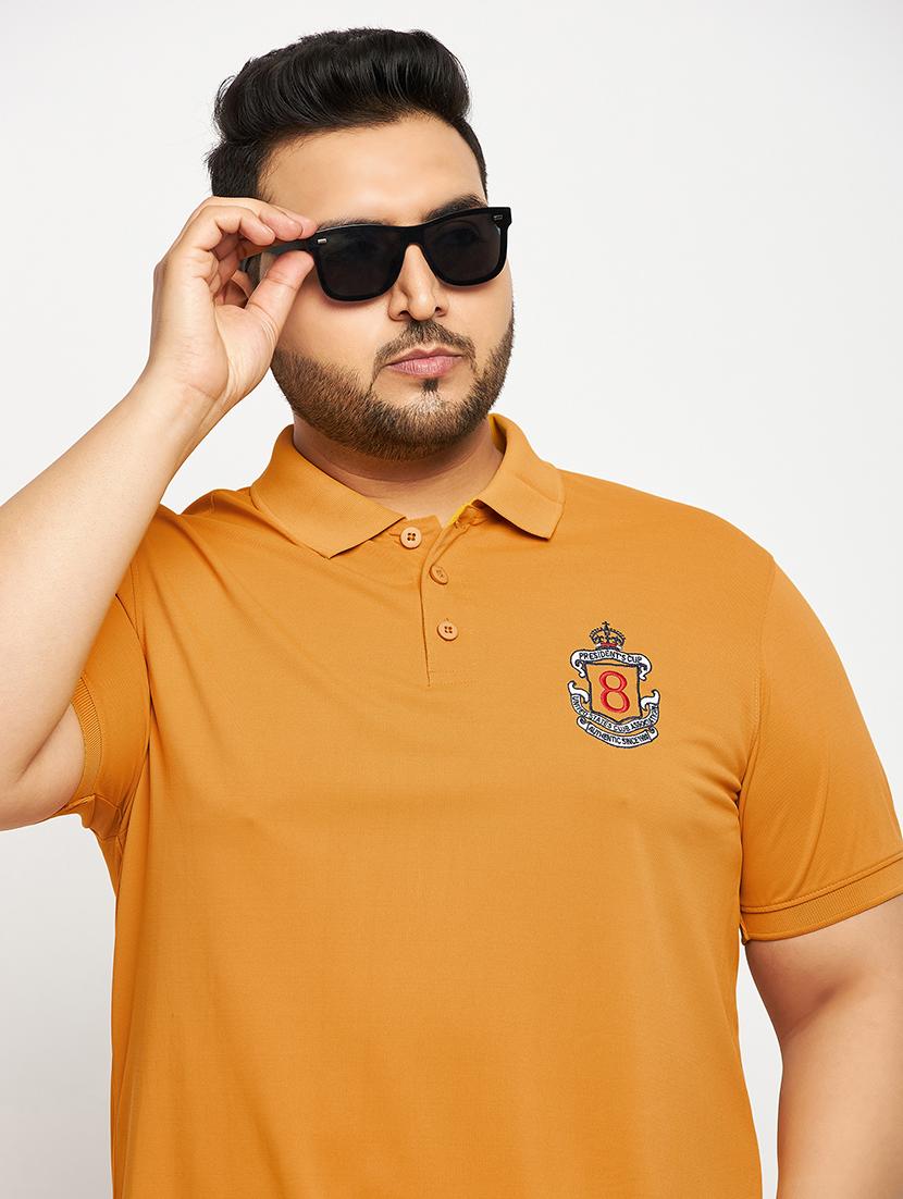 mustard polyester plain tshirt - 20814508 -  Standard Image - 1