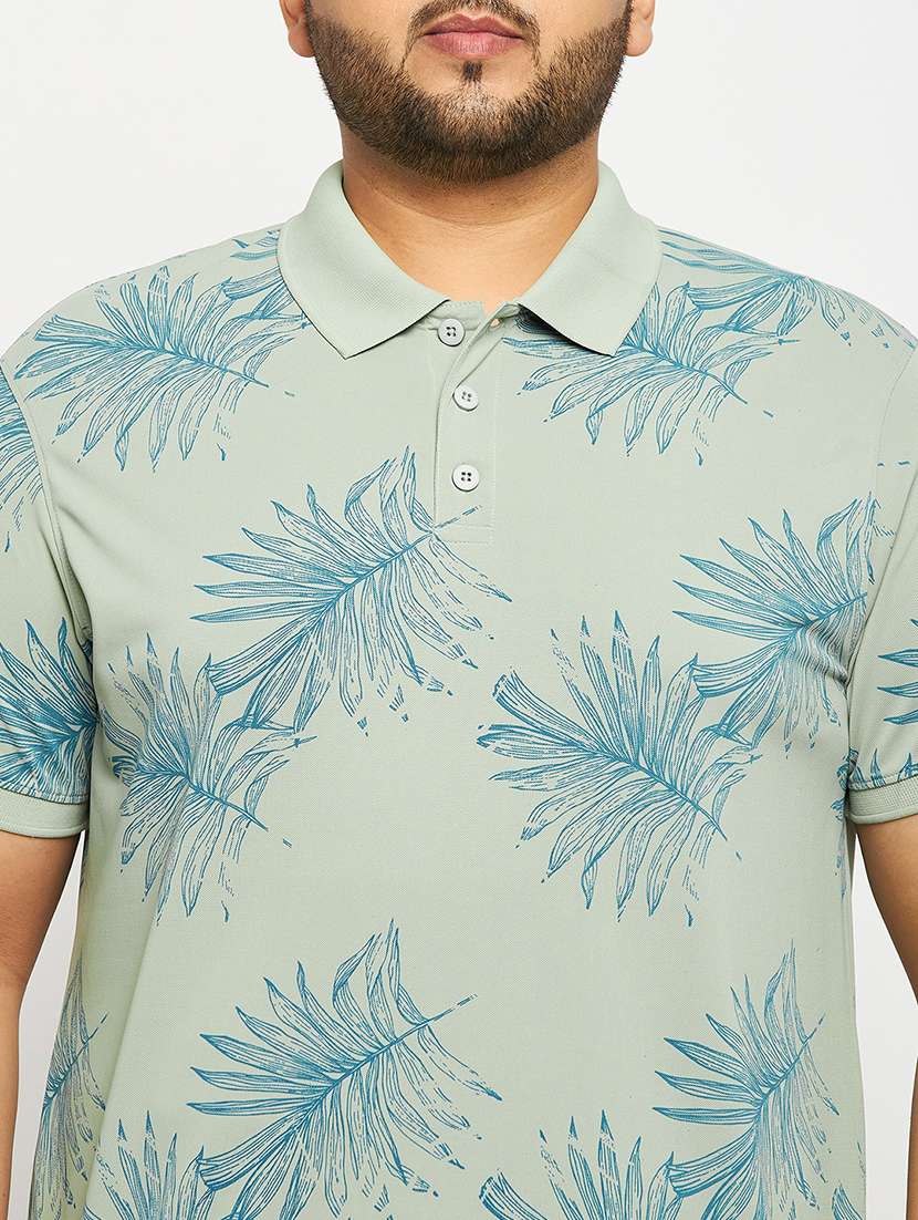 sea green polyester all over print tshirt - 20814513 -  Standard Image - 4