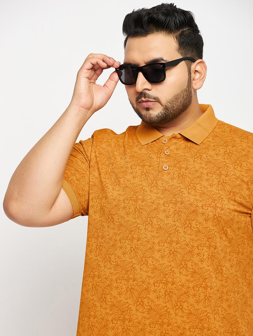 mustard polyester all over print tshirt - 20814526 - Standard Image - 1