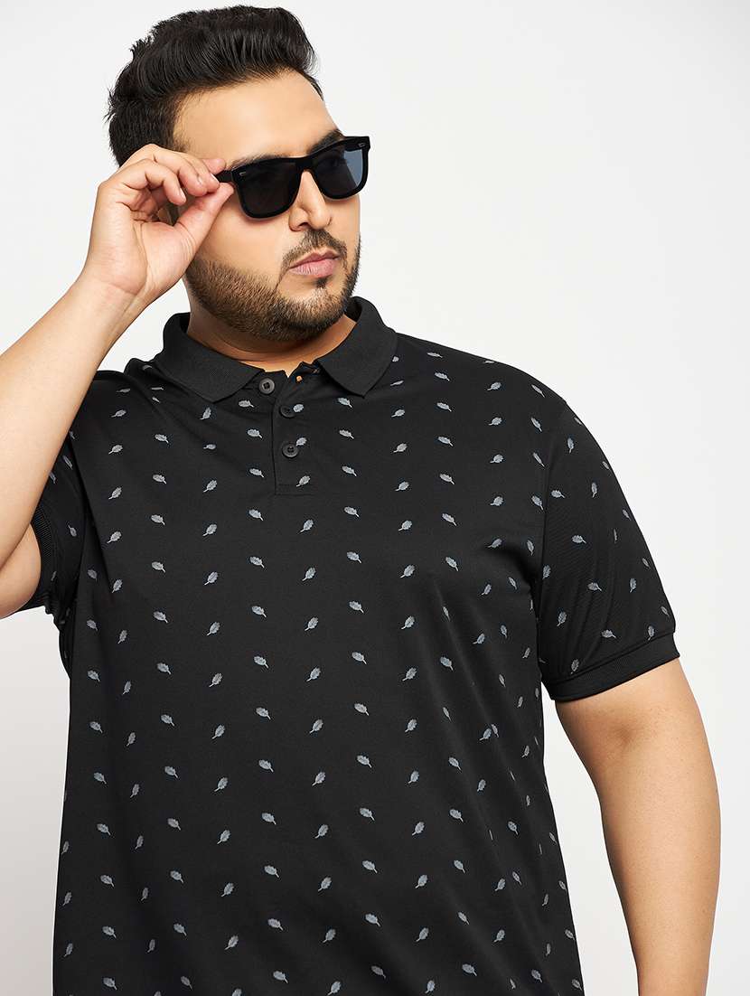 black polyester all over print tshirt - 20814539 -  Standard Image - 1