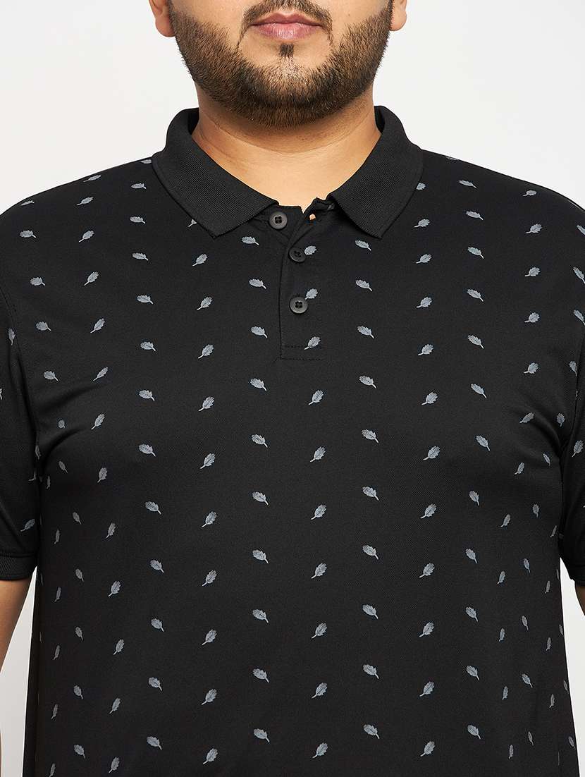 black polyester all over print tshirt - 20814539 -  Standard Image - 4