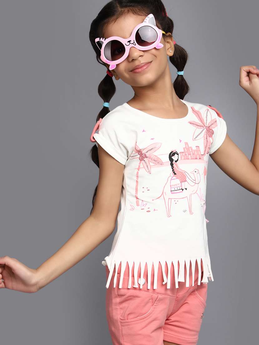 white printed shorts sets - 20815409 -  Standard Image - 1