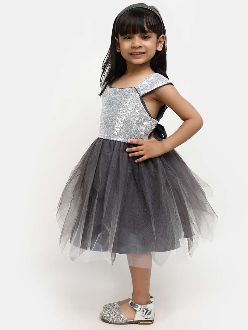 grey self-designed frock - 20815477 -  Standard Image - 1