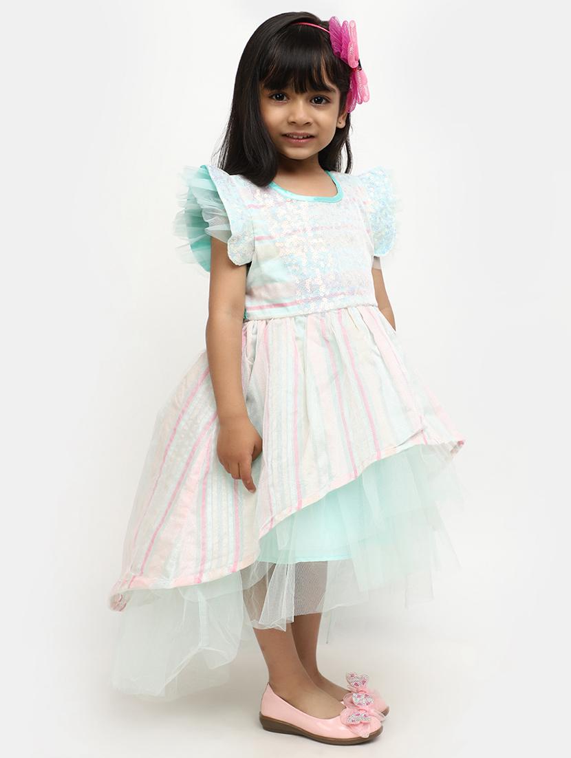 girls sea green sequined frock - 20815478 -  Standard Image - 1