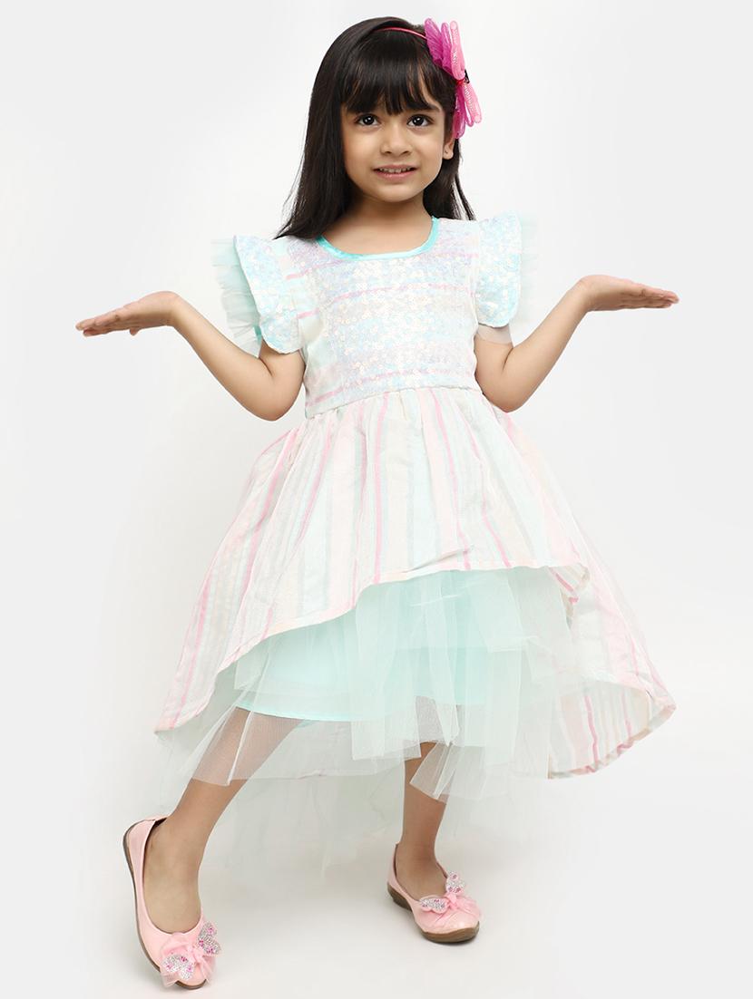 girls sea green sequined frock - 20815478 - Standard Image - 4