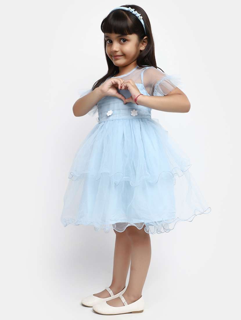 girls light blue embellished frock - 20815480 -  Standard Image - 1