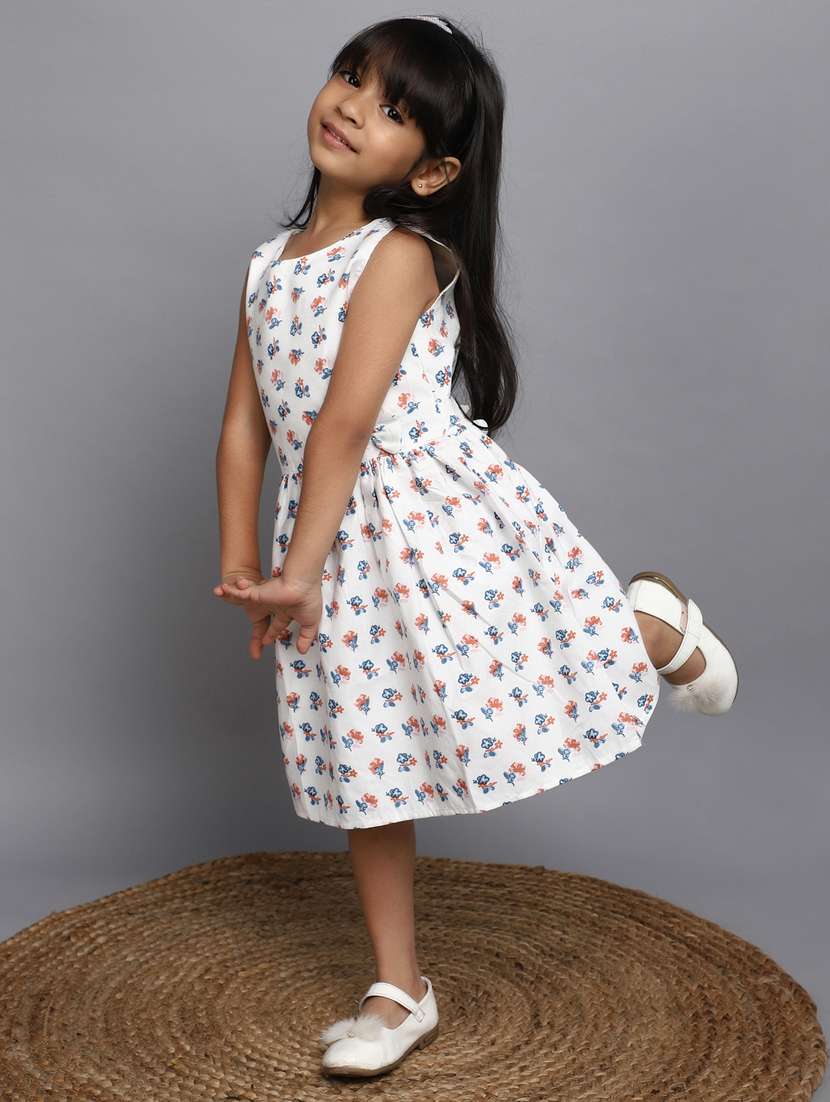 white floral printed frock - 20815549 -  Standard Image - 1