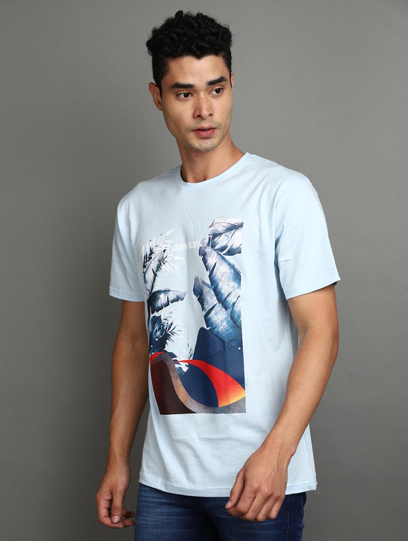 men round neck front print t-shirt - 20815961 - Standard Image - 1