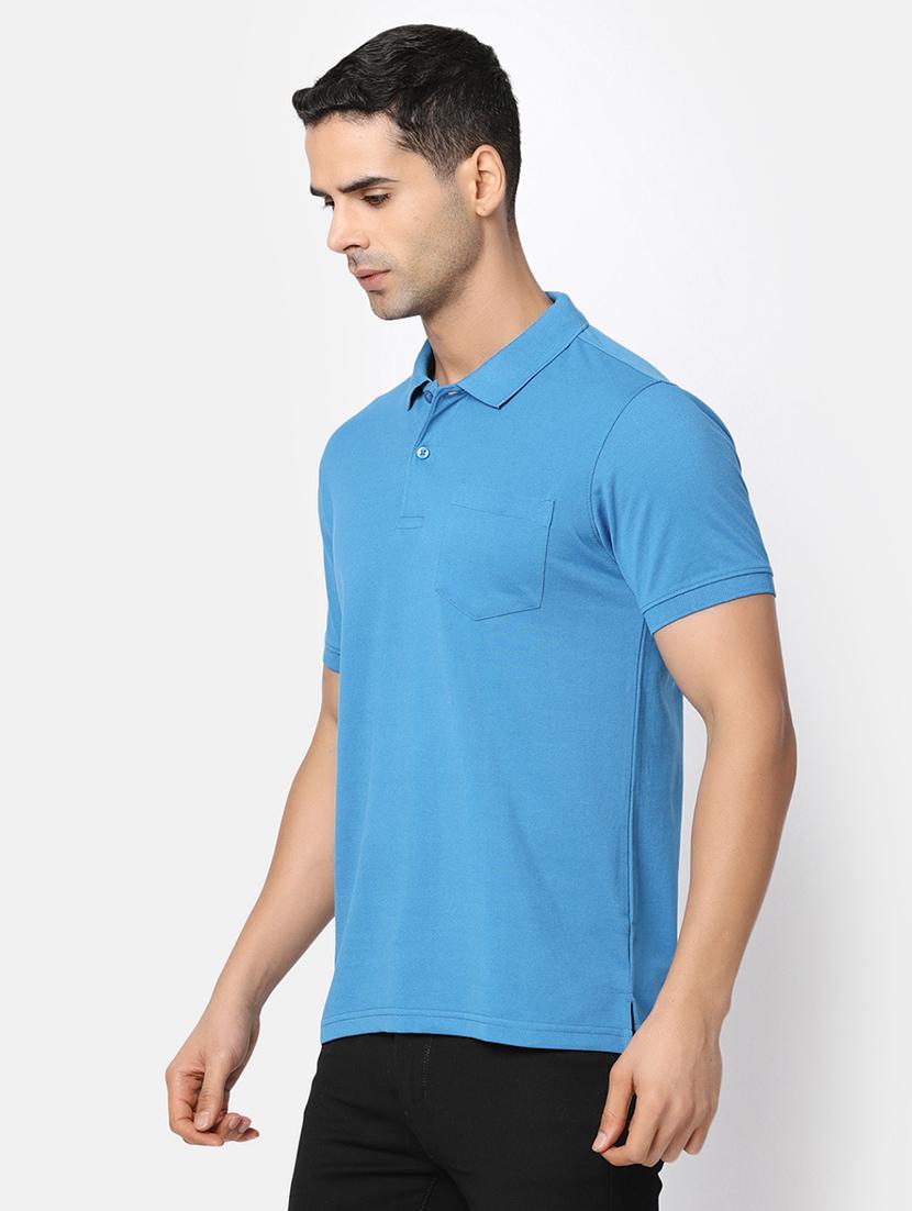 blue cotton plain t-shirt - 20815999 - Standard Image - 1