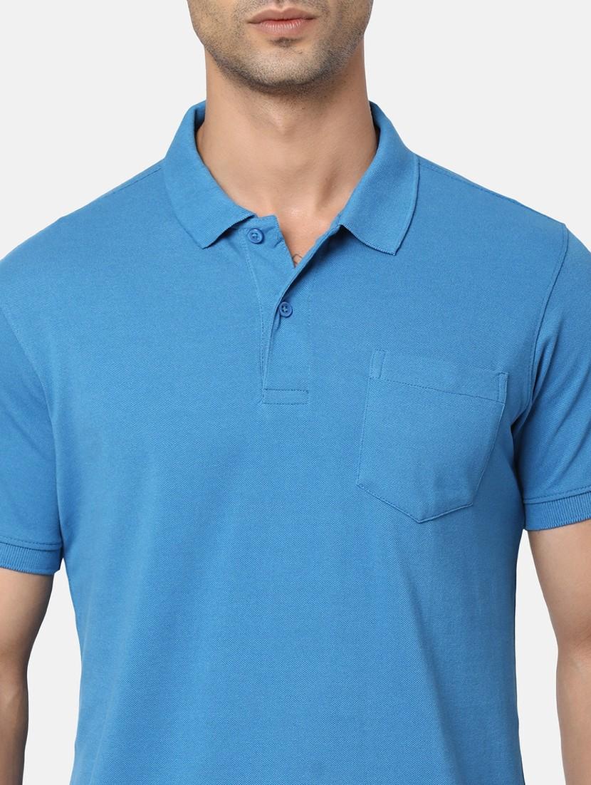blue cotton plain t-shirt - 20815999 - Standard Image - 4
