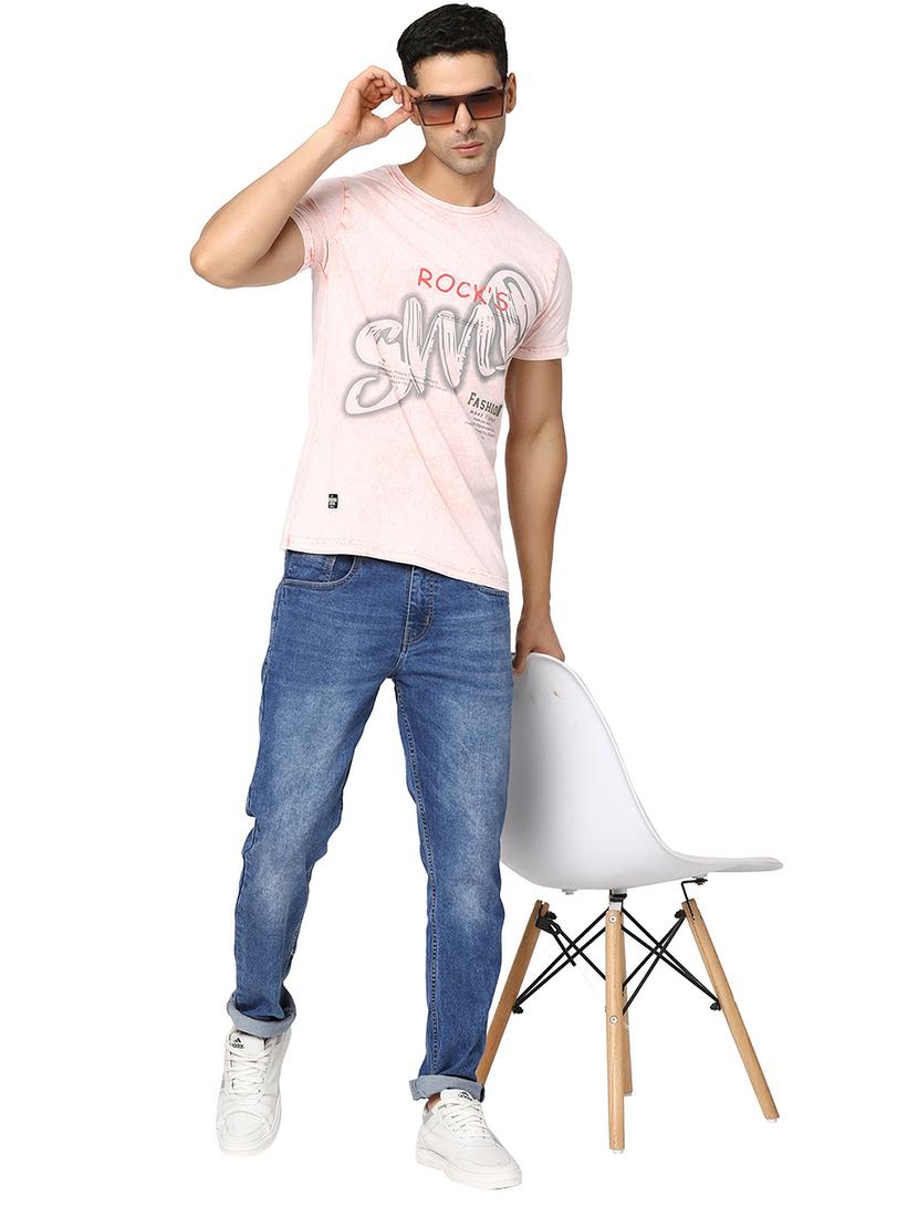 pink cotton chest print tshirt - 20816032 - Standard Image - 4