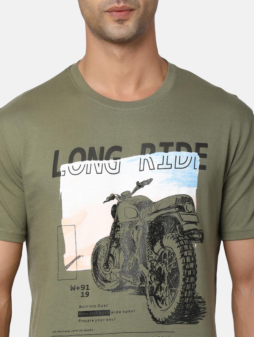 men round neck front print t-shirt - 20816053 - Standard Image - 4