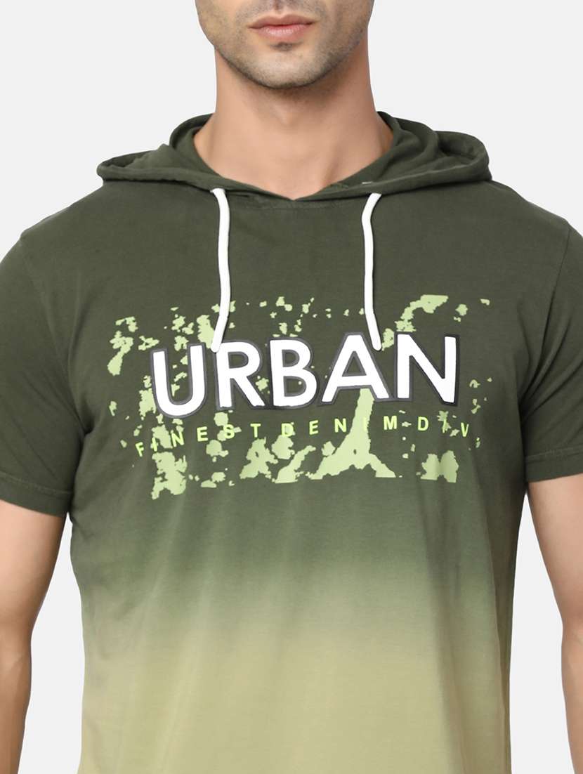 Green Cotton Chest Print Tshirt - 20816112 -  Standard Image - 4