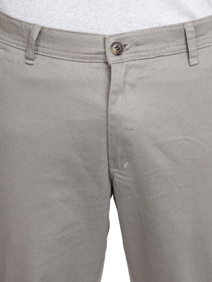 grey cotton checkered casual trouser - 20816159 - Standard Image - 4