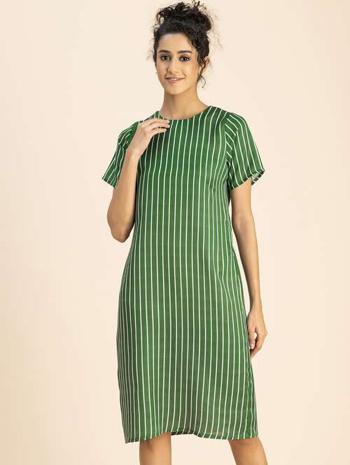 women green stripes straight dress - 20817242 -  Standard Image - 0