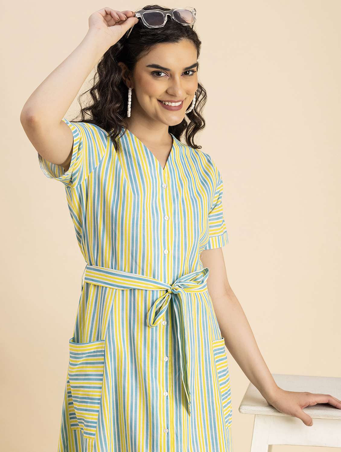 women multicolored check printed shirt dress - 20817249 -  Standard Image - 4