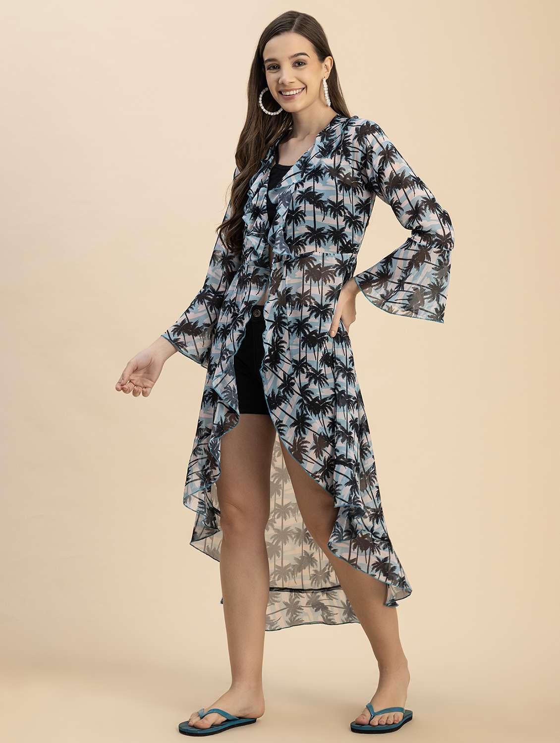 women light blue printed regular shrug - 20817289 -  Standard Image - 1