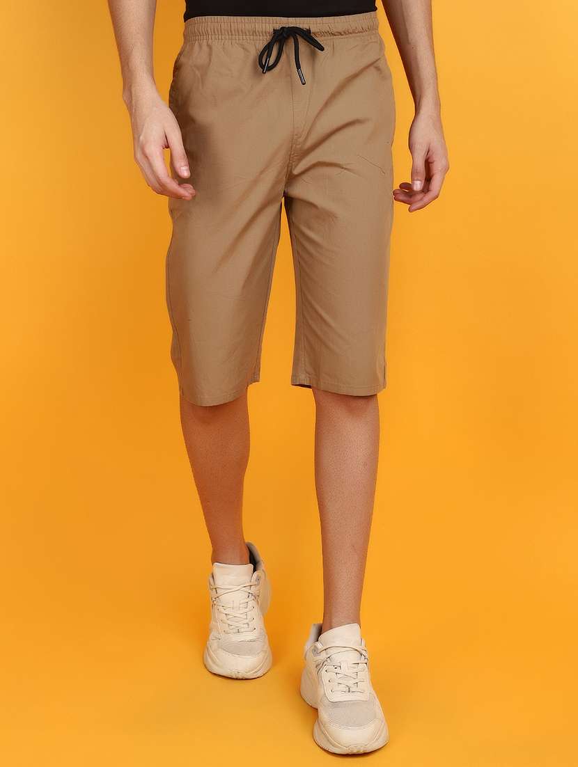 men mid rise solid bermuda shorts
