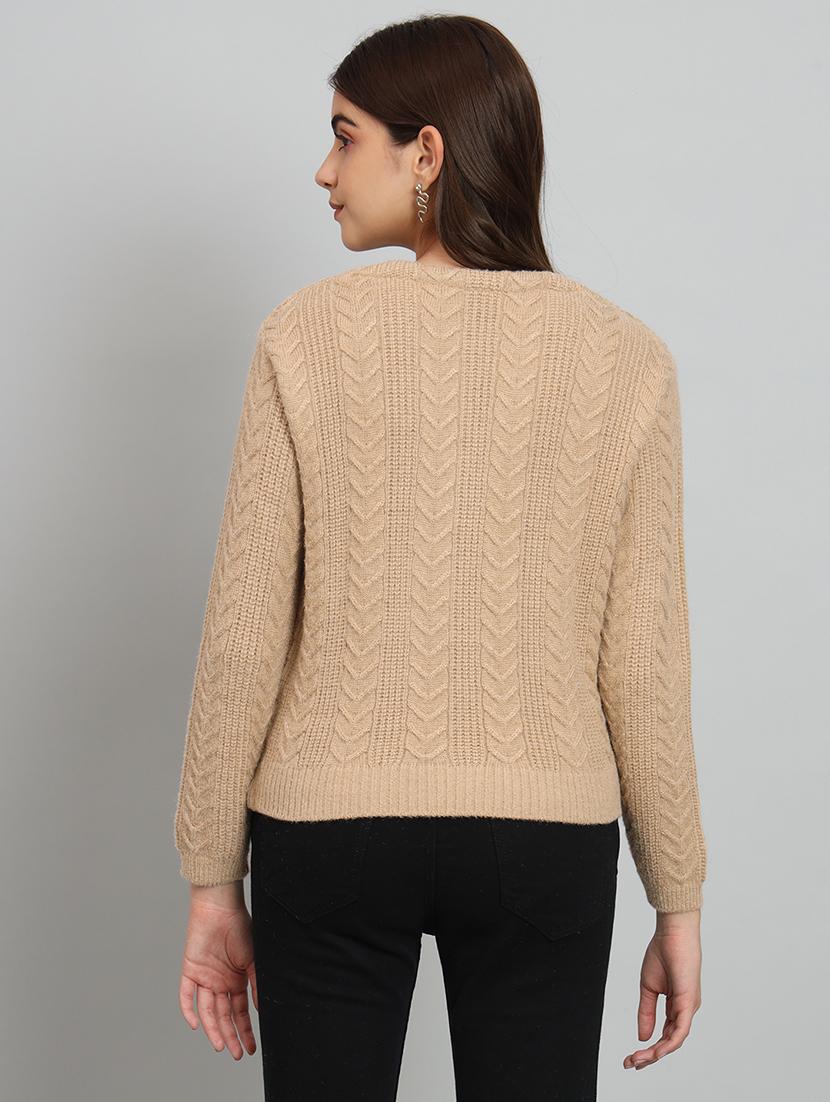 women self design woolen cardigan - 20817788 - Standard Image - 4