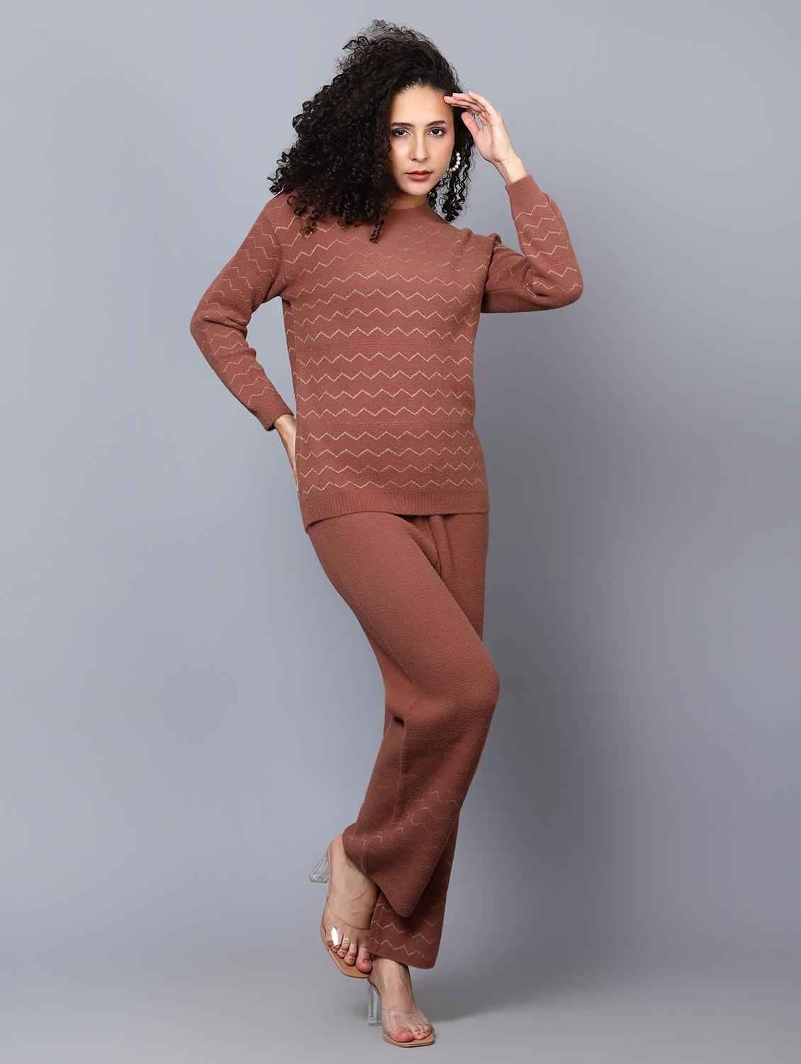 women self designed woolen co-ord set - 20817814 - Standard Image - 1