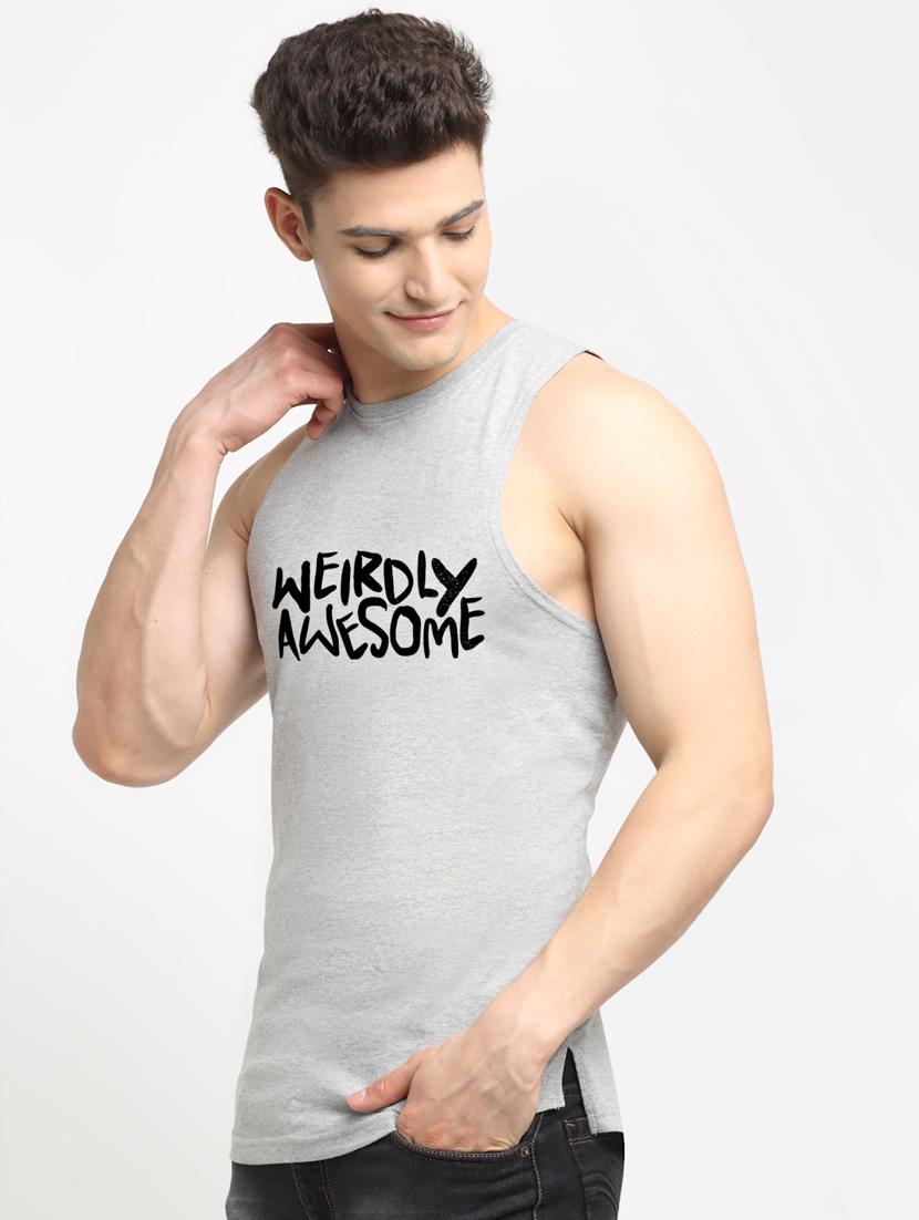 men round neck chest print t-shirt - 20822309 - Standard Image - 1