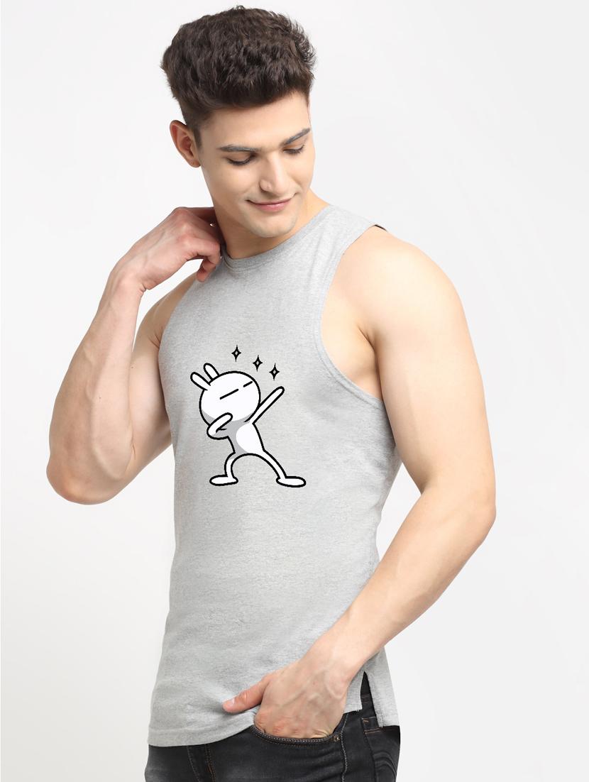 men round neck chest print t-shirt - 20822315 - Standard Image - 1