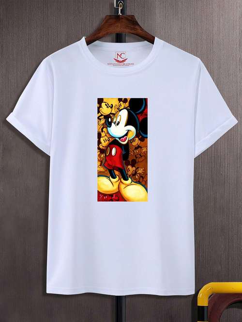 Unisex White Graphic Printed T Shirt