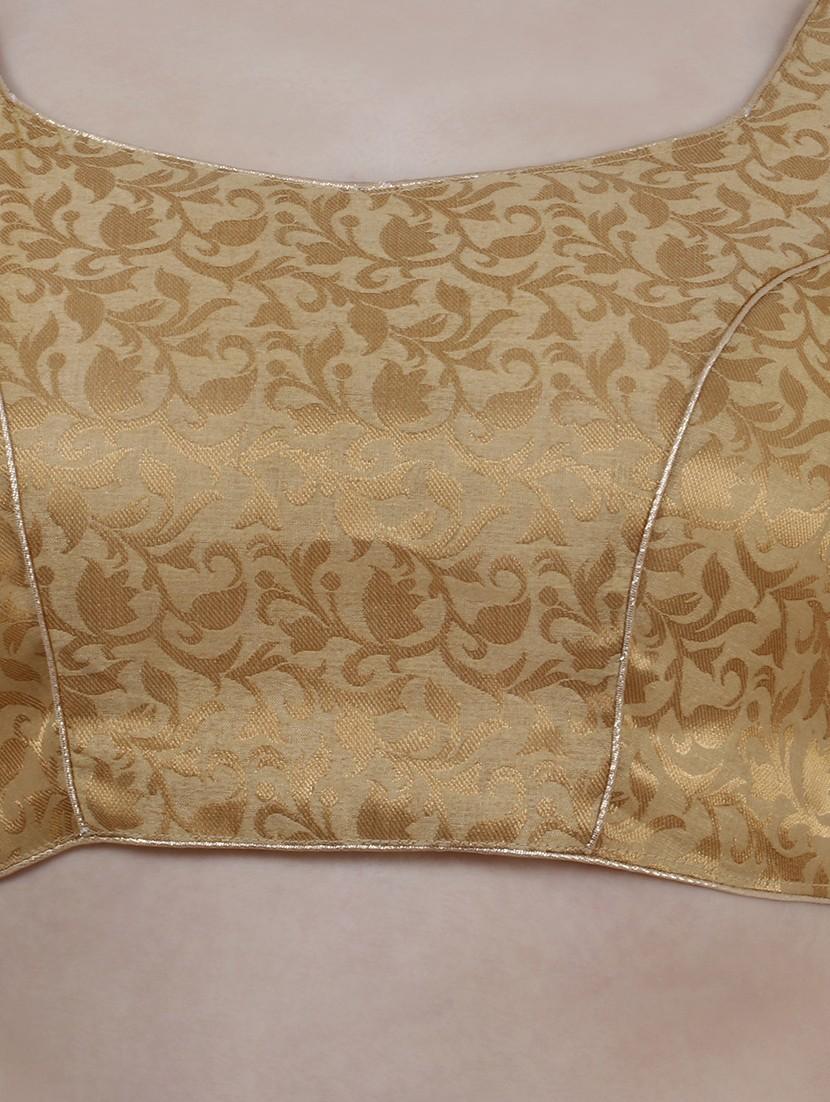 gold chanderi brocade blouse - 20825592 - Standard Image - 4