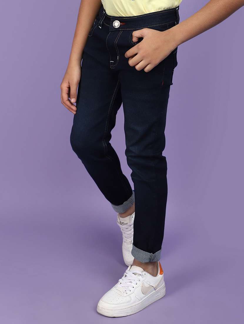 solid navy blue denim jeans - 20825604 -  Standard Image - 1